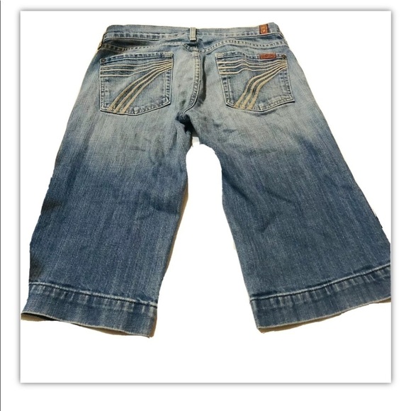 7 For All Mankind Crop Dojo Light Wash Jeans Sz 28 Women - Picture 3 of 7